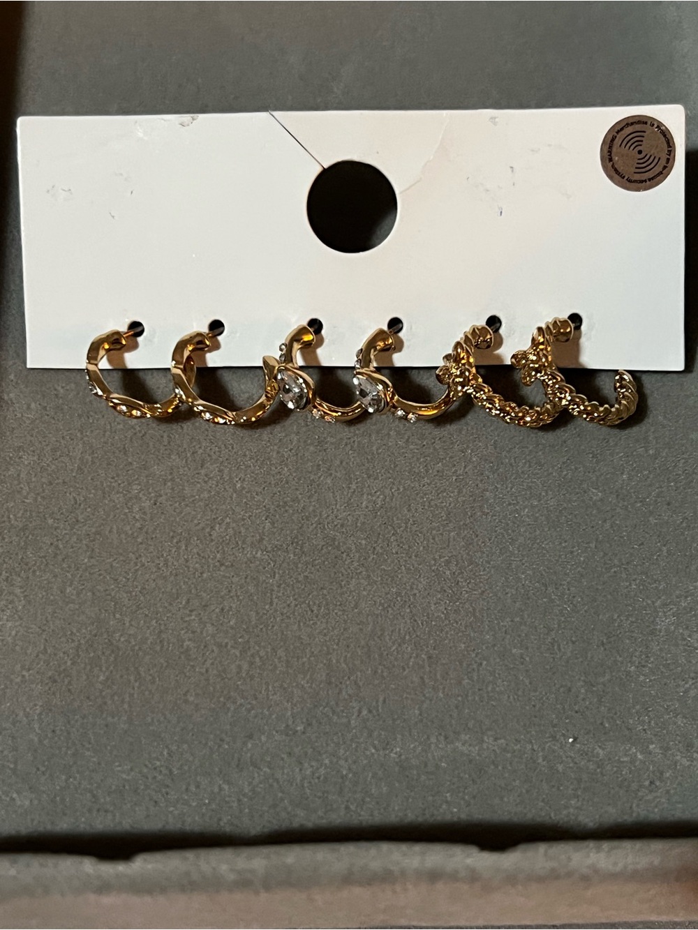 Gold-Tone Small Hoop Earring Set of 3- Women Jewelry